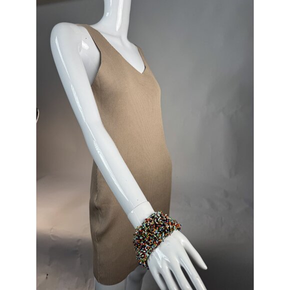 Multicolor Beaded Cuff Bracelet Handmade Elastic Boho Style Elastic Statement Je - Picture 13 of 16